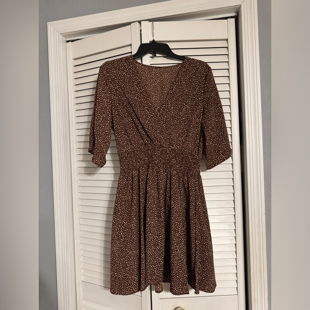 Brown polka dot dress